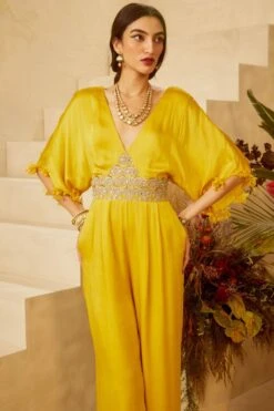 Bhumika Sharma Yellow Embellished Jumpsuit -Deals Haute Togs Store 61bs29 3