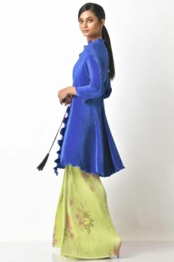 Kiran Uttam Ghosh Lime Sepia Printed Pleated Pant -Deals Haute Togs Store 64kug9 3