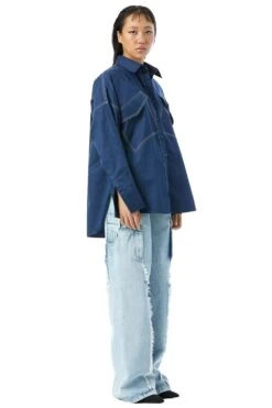 Kanika Goyal Label Crescent Blue Colour Blocked Oversized Shirt 7 Kanika Goyal Label Crescent Blue Colour Blocked Oversized Shirt -Deals Haute Togs Store 6723kglr14 2