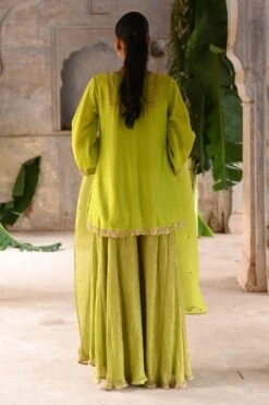 Deep Thee Lime Green Hand Embroidered Short Kurta Set 11 Deep Thee Lime Green Hand Embroidered Short Kurta Set -Deals Haute Togs Store 71023dt17 5