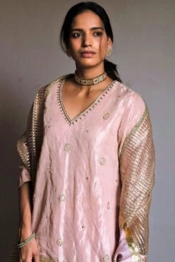 Shorshe Ash Pink Hand Embellished Gharara Set -Deals Haute Togs Store 7323sho15 3