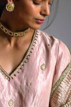 Shorshe Ash Pink Hand Embellished Gharara Set -Deals Haute Togs Store 7323sho15 4