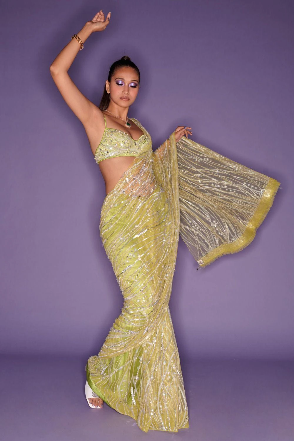 Dilnaz Citrus Sequinned Bustier 3 Dilnaz Citrus Sequinned Bustier