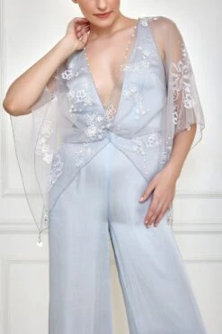 Dilnaz Ice Grey Sequinned Kaftan & Jumpsuit -Deals Haute Togs Store 7723diz63 2