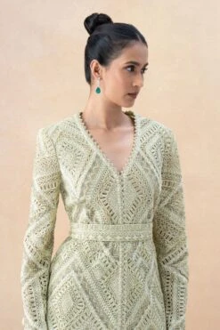 Ritika Mirchandani Green Geometric Embellished Sharara Set 10 Ritika Mirchandani Green Geometric Embellished Sharara Set -Deals Haute Togs Store 7923rm1 4