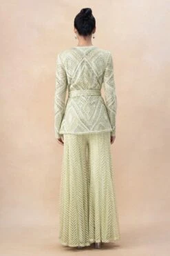 Ritika Mirchandani Green Geometric Embellished Sharara Set 11 Ritika Mirchandani Green Geometric Embellished Sharara Set -Deals Haute Togs Store 7923rm1 5