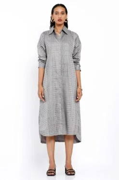 SNOB Printed Grey Shirt Dress