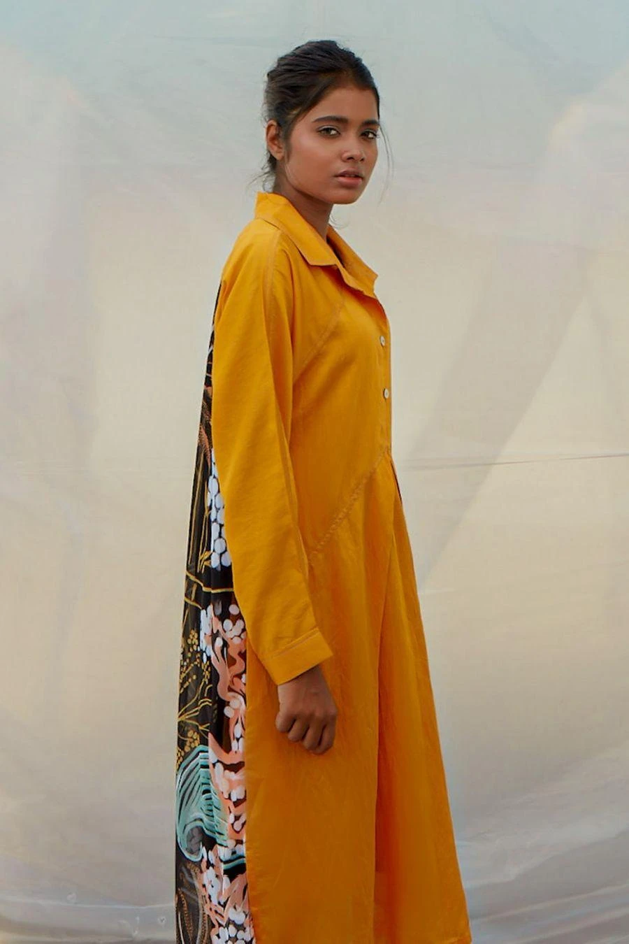 Bennch Yellow Window Leaf Printed Dress 6 Bennch Yellow Window Leaf Printed Dress - Image 4