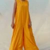 Bennch Yellow Flared Sleeveless Jumpsuit 1 Bennch Yellow Flared Sleeveless Jumpsuit -Deals Haute Togs Store 8323be26 1