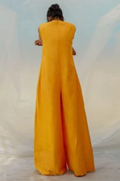 Bennch Yellow Flared Sleeveless Jumpsuit -Deals Haute Togs Store 8323be26 5