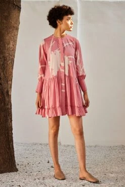 Khara Kapas Pale Pink Daffodil Dress 8 Khara Kapas Pale Pink Daffodil Dress -Deals Haute Togs Store 91023kk1 3