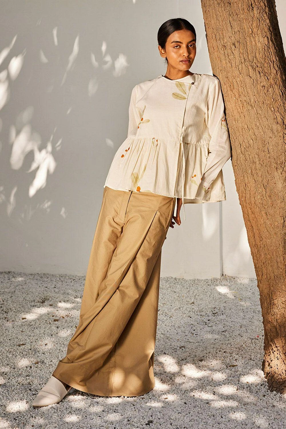 Khara Kapas Ecru Overlap Top 3 Khara Kapas Ecru Overlap Top