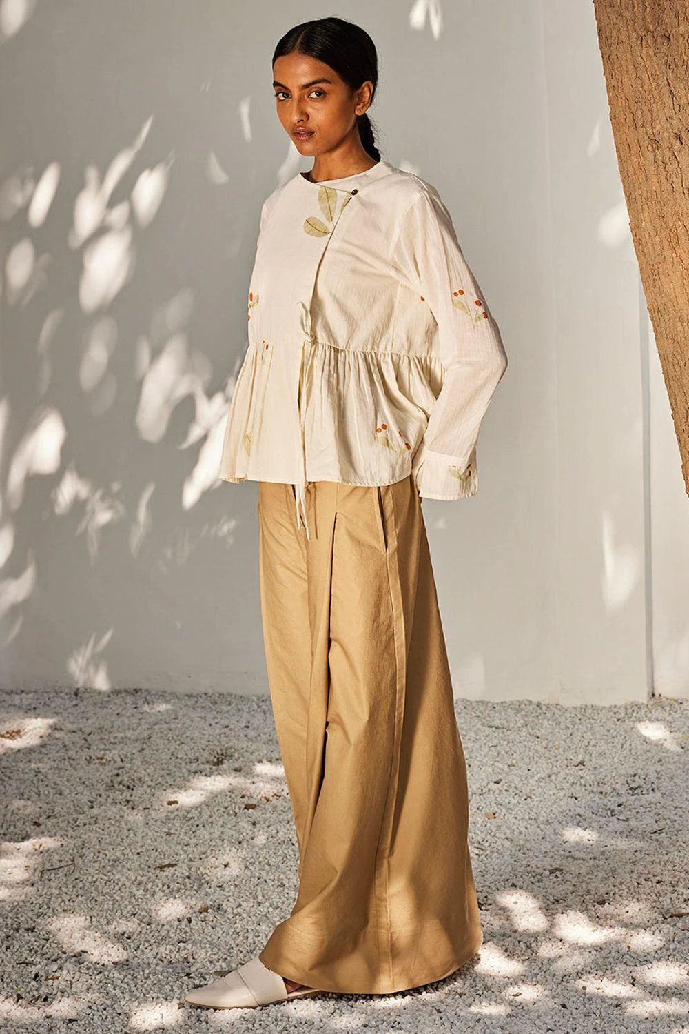 Khara Kapas Ecru Overlap Top 4 Khara Kapas Ecru Overlap Top - Image 2