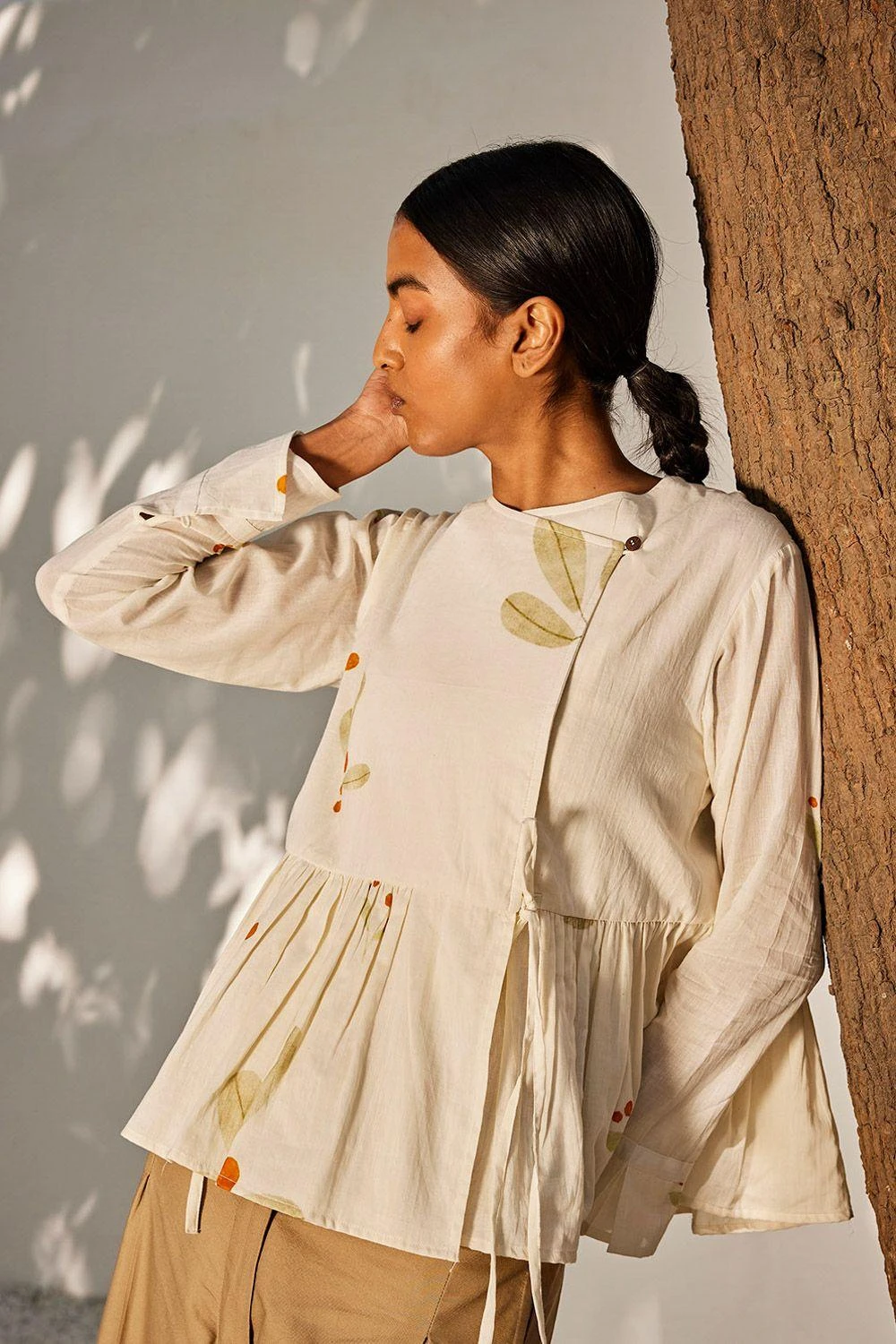 Khara Kapas Ecru Overlap Top 5 Khara Kapas Ecru Overlap Top - Image 3