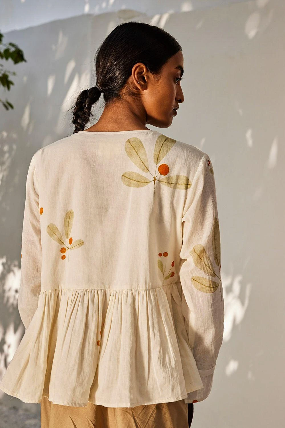 Khara Kapas Ecru Overlap Top 6 Khara Kapas Ecru Overlap Top - Image 4