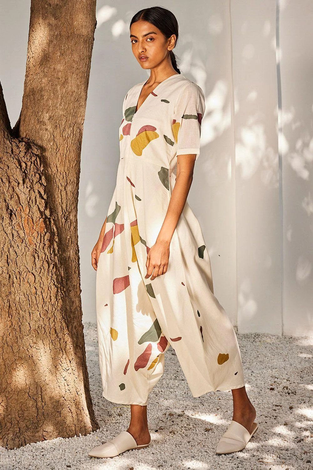 Khara Kapas Ecru Terracotta Print Jumpsuit 4 Khara Kapas Ecru Terracotta Print Jumpsuit - Image 2