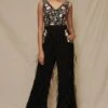Shriya Som Floral Embroidered Feather Jumpsuit 1 Shriya Som Floral Embroidered Feather Jumpsuit -Deals Haute Togs Store 912ss25 1