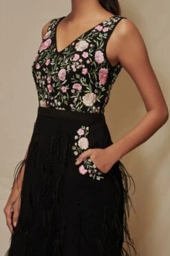 Shriya Som Floral Embroidered Feather Jumpsuit -Deals Haute Togs Store 912ss25 3