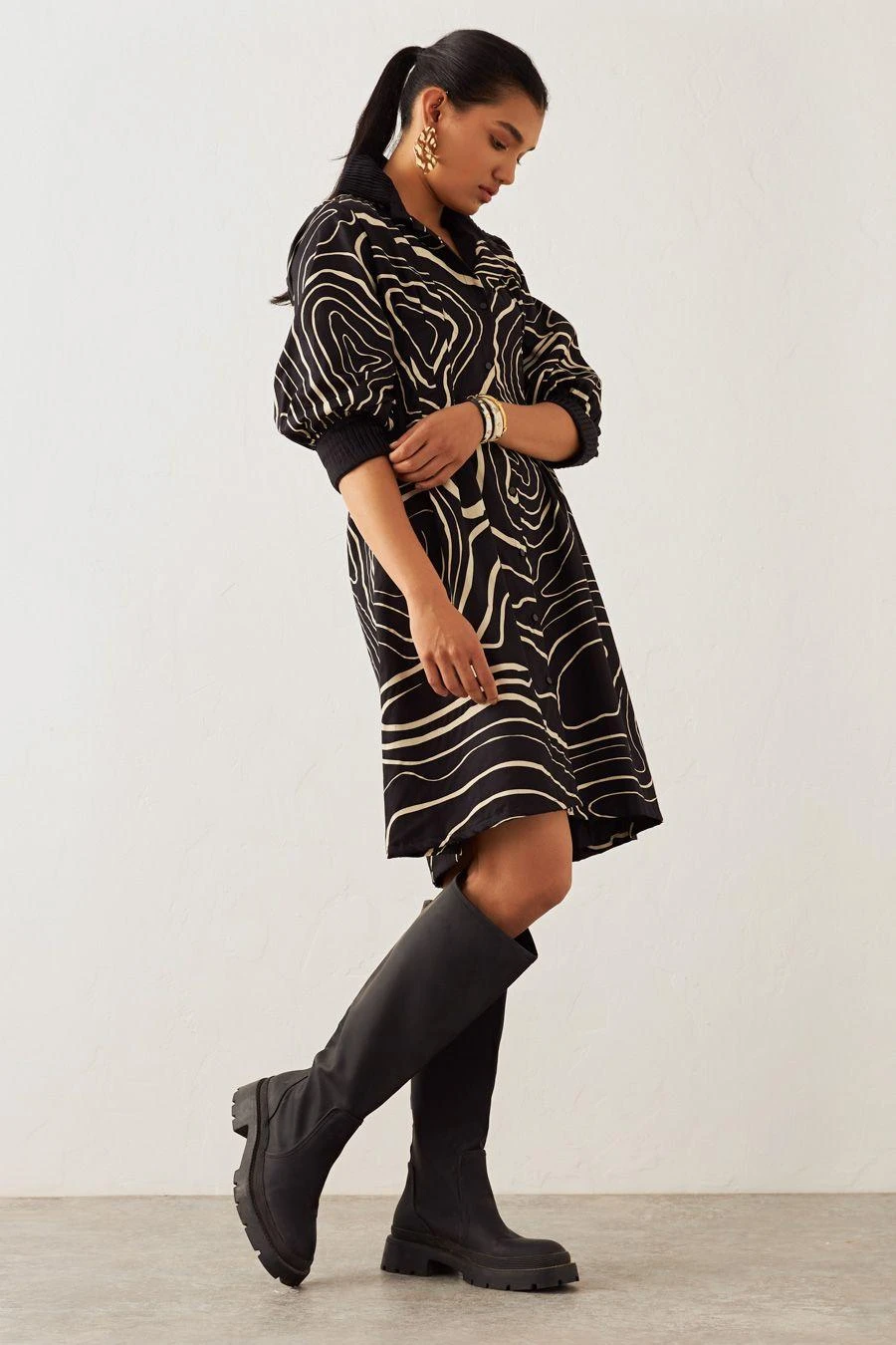 SNOB Black Topo Print Lisa Dress 4 SNOB Black Topo Print Lisa Dress - Image 2