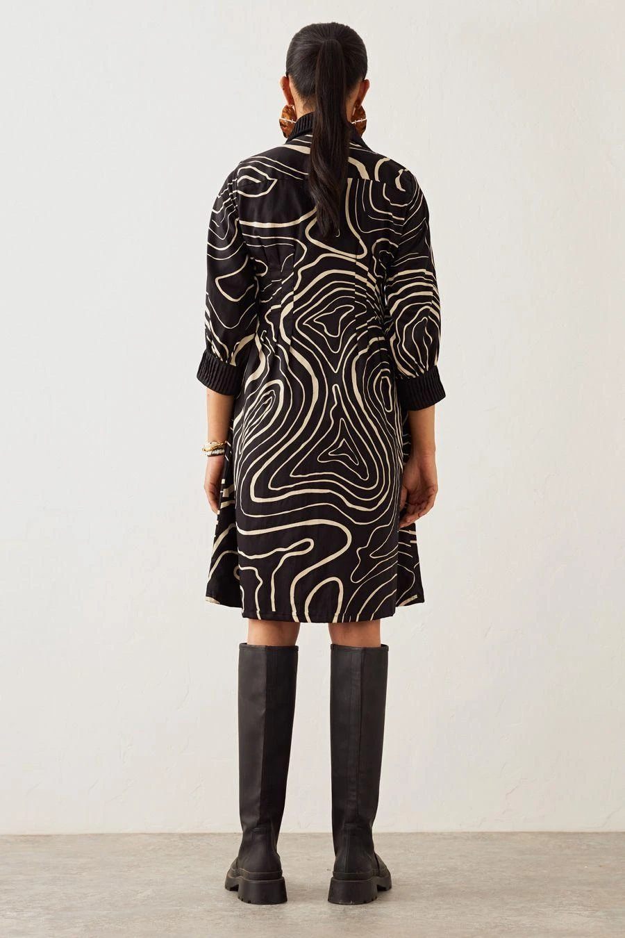 SNOB Black Topo Print Lisa Dress 7 SNOB Black Topo Print Lisa Dress - Image 5