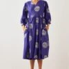 SNOB Purple Ripple Print Wrap Dress -Deals Haute Togs Store 91sn6 1