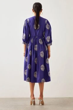 SNOB Purple Ripple Print Wrap Dress 11 SNOB Purple Ripple Print Wrap Dress -Deals Haute Togs Store 91sn6 5