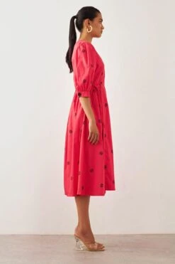 SNOB Rose Gathered Wrap Dress -Deals Haute Togs Store 91sn8 3