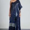 Amit Aggarwal Ink Blue Metallic Cape Sharara Set 2 Amit Aggarwal Ink Blue Metallic Cape Sharara Set -Deals Haute Togs Store aaic 648 blpwt 1 2