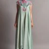 Amit Aggarwal Mint Draped Dress With A Metallic Chevron Yoke -Deals Haute Togs Store aair 057 mnt 1