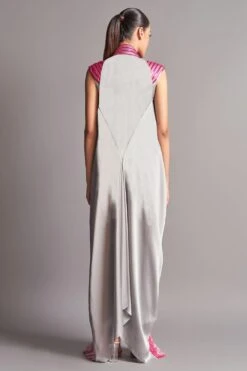 Amit Aggarwal Jacket & Jumpsuit With Metallic Chevron Details -Deals Haute Togs Store aair 059 gry 3