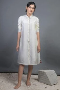 Ahmev Silk Brocade Shirt Dress