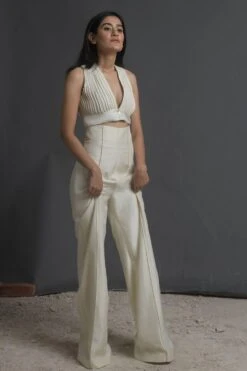 Ahmev Silk Brocade Plunge Neck Top -Deals Haute Togs Store ahm sfd 019 4