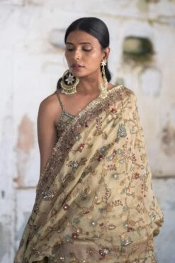 Archana Jaju Olive Silk Sharara Set -Deals Haute Togs Store aj re 25 3