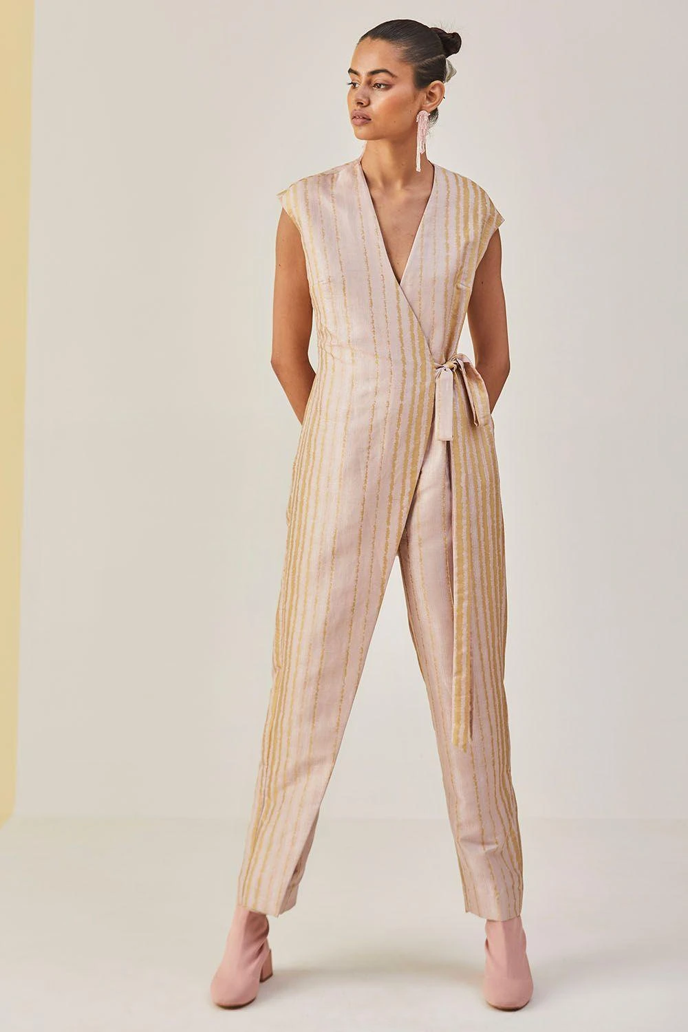 Alamelu Striped Sleeveless Jumpsuit 3 Alamelu Striped Sleeveless Jumpsuit