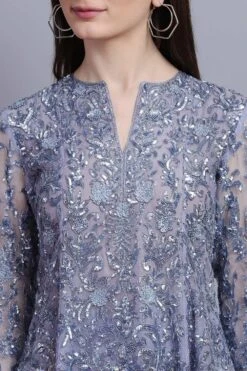 Asira Fresco Blue Embroidered Sharara Set 12 Asira Fresco Blue Embroidered Sharara Set -Deals Haute Togs Store as26059 5