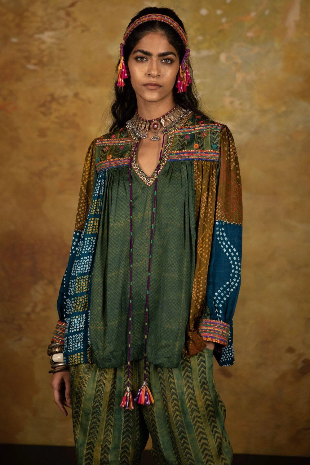 Sunira Designs Mirch Masala Short Yoke Green Shirt 4 Sunira Designs Mirch Masala Short Yoke Green Shirt - Image 2