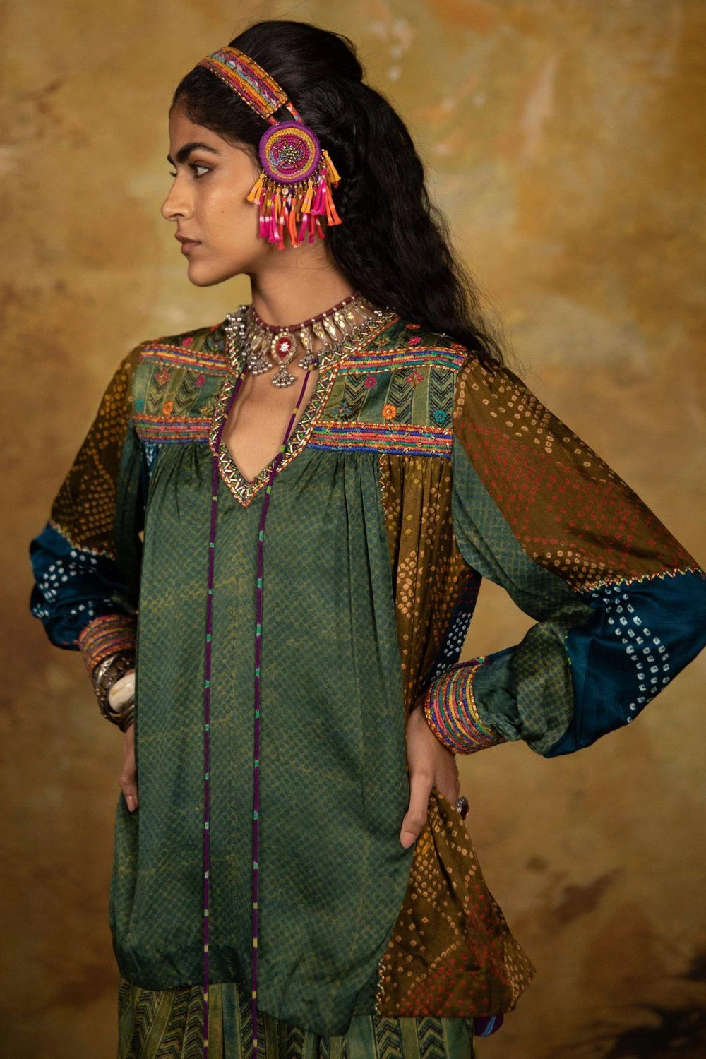 Sunira Designs Mirch Masala Short Yoke Green Shirt 6 Sunira Designs Mirch Masala Short Yoke Green Shirt - Image 4