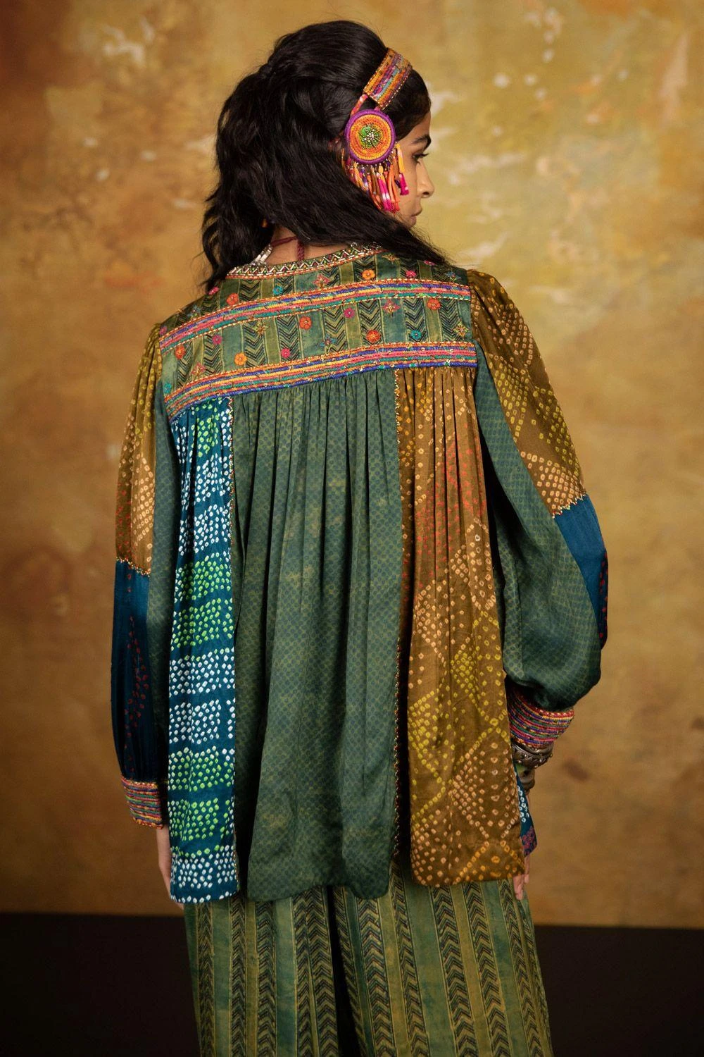 Sunira Designs Mirch Masala Short Yoke Green Shirt 7 Sunira Designs Mirch Masala Short Yoke Green Shirt - Image 5