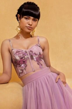 Nikita Mhaisalkar Lilac Tulle Embellished Corset -Deals Haute Togs Store ca trs22 030 3