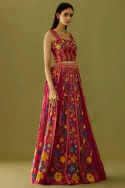 Chandrima Fuchsia Embroidered Bustier