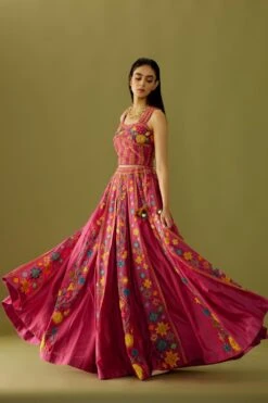 Chandrima Fuchsia Embroidered Bustier -Deals Haute Togs Store ch1116 4