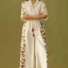 Chandrima Ivory Floral Embroidered Jumpsuit 1 Chandrima Ivory Floral Embroidered Jumpsuit -Deals Haute Togs Store ch1121 1