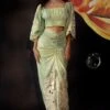 Chandrima Sage Green Ruched Skirt -Deals Haute Togs Store ch1260 1