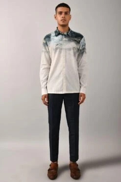 Countrymade Ivory Marble Printed Shirt -Deals Haute Togs Store cm bob sh 01 2