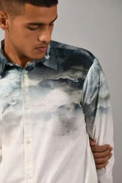 Countrymade Ivory Marble Printed Shirt -Deals Haute Togs Store cm bob sh 01 4