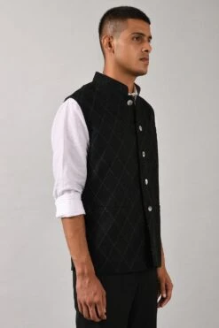 Countrymade Linen Bundi With Stitch Detailing -Deals Haute Togs Store cm btc bd 03 3