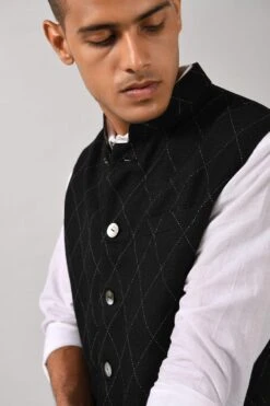 Countrymade Linen Bundi With Stitch Detailing -Deals Haute Togs Store cm btc bd 03 4