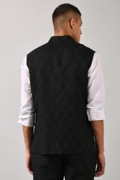 Countrymade Linen Bundi With Stitch Detailing -Deals Haute Togs Store cm btc bd 03 5