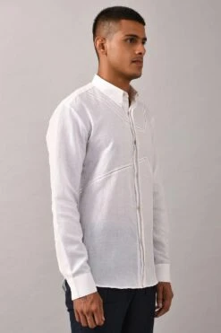 Countrymade Ivory Shirt With Stitch Detailing -Deals Haute Togs Store cm btc sh 06 2