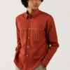 Countrymade Earth Red Linen Shirt -Deals Haute Togs Store cm ctd sh 04 1